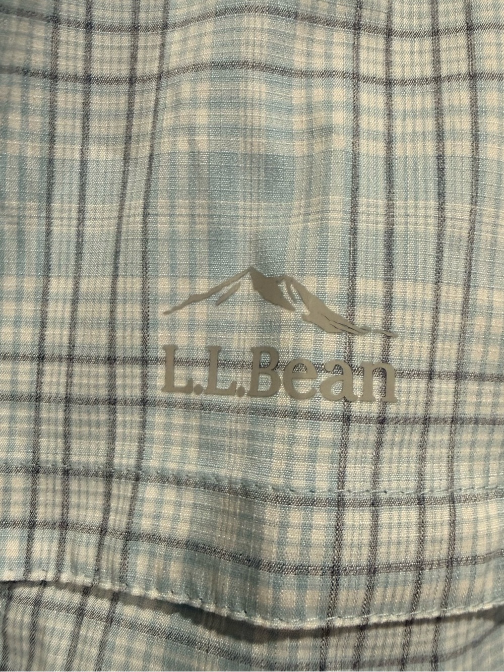 L.L.Bean Men’s XL Vented Fishing Shirt Light Blue Plaid Button Up - Picture 3 of 8